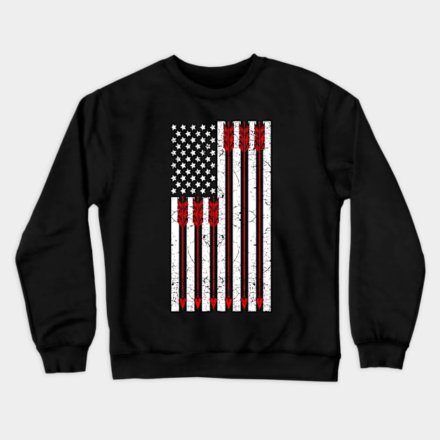 American Flag With Arrows Crewneck Sweatshirt by Mila46